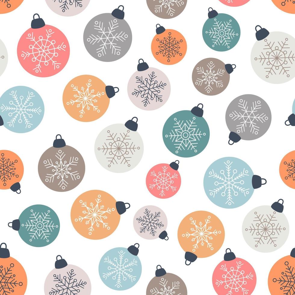 Christmas balls seamless pattern vector
