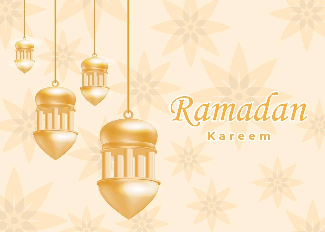 EID Ramadan sale gold background with lanterns vector