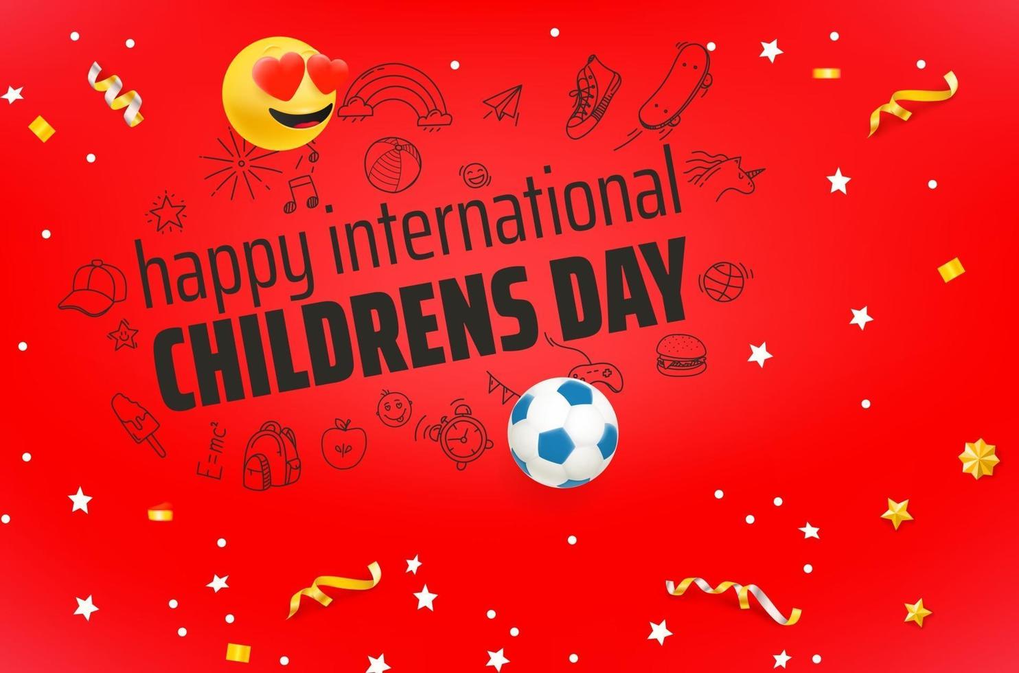 International Childrens day greeting card vector