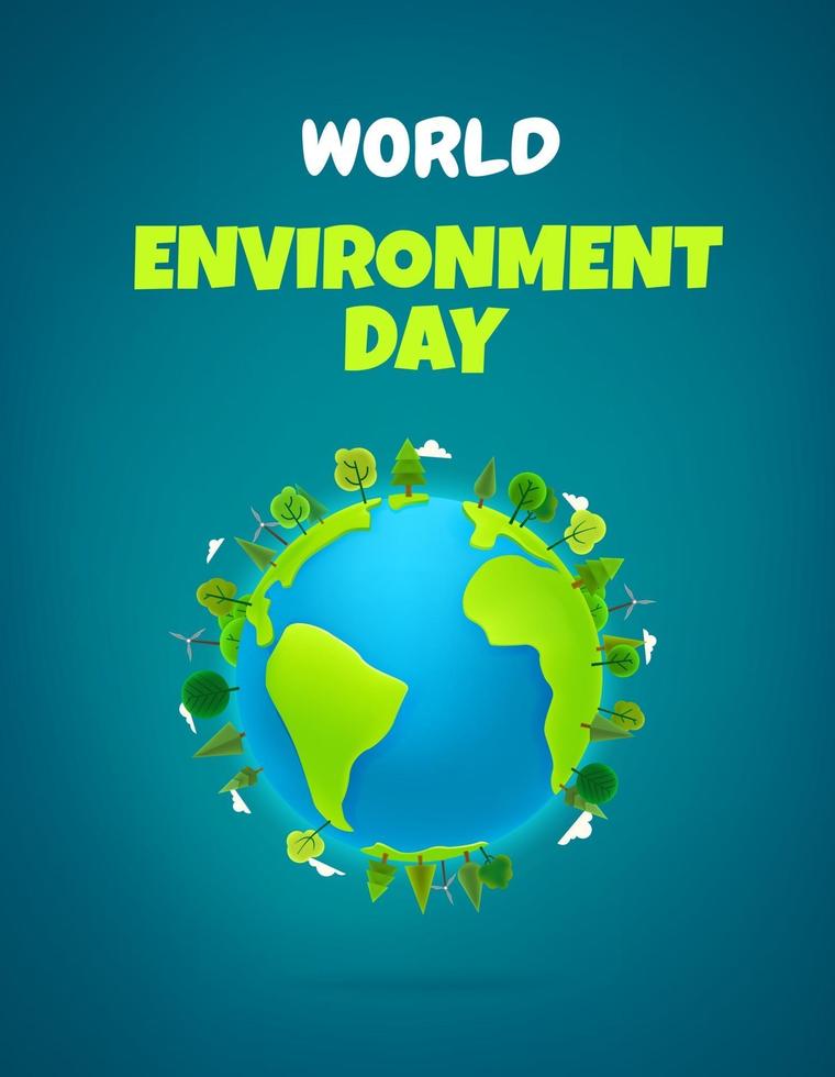 World environment day vertical banne vector