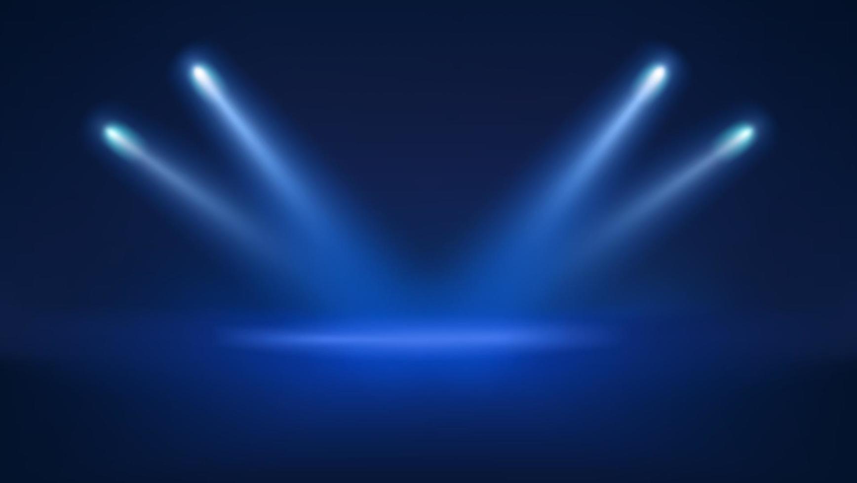 Dark srudio and bright beams of projectors vector