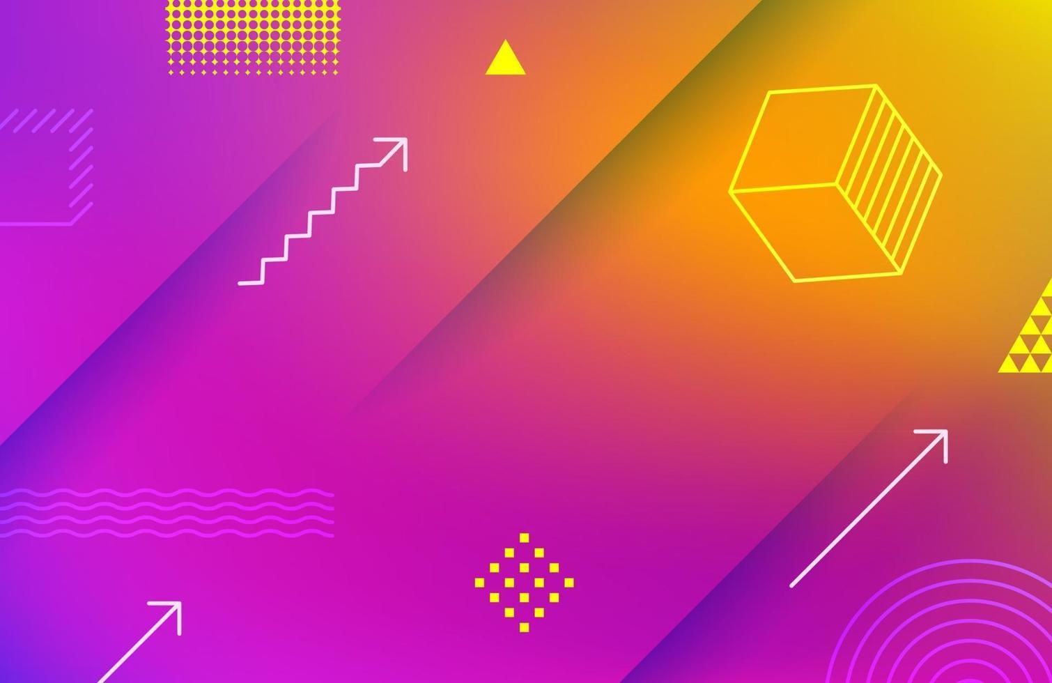 Abstract vivid geometric background with geometric elements vector