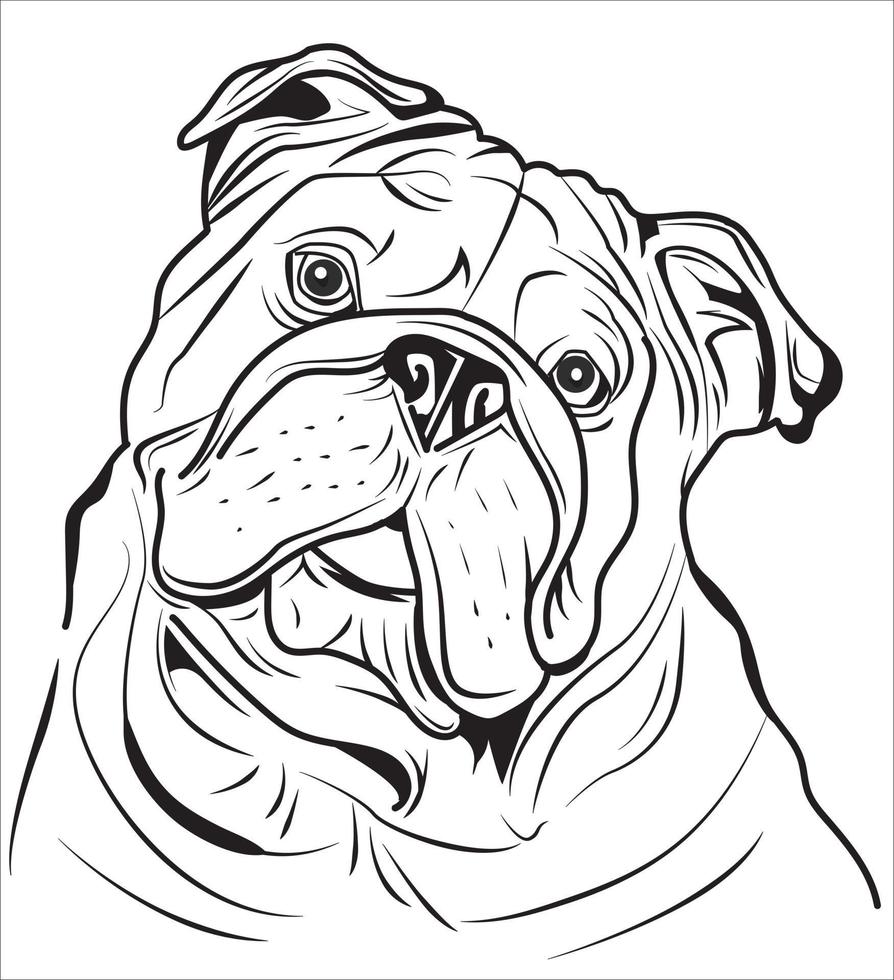 English Bulldog Outline vector
