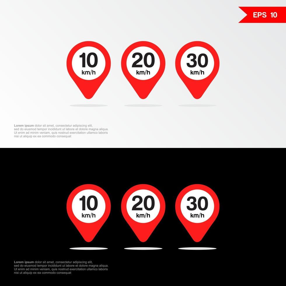 Maximum Speed limit sign set icon app mobile vector