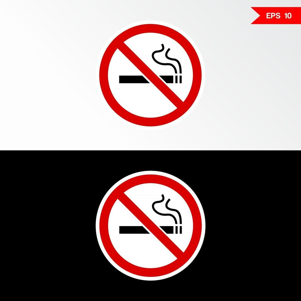icono de signo de no fumar vector