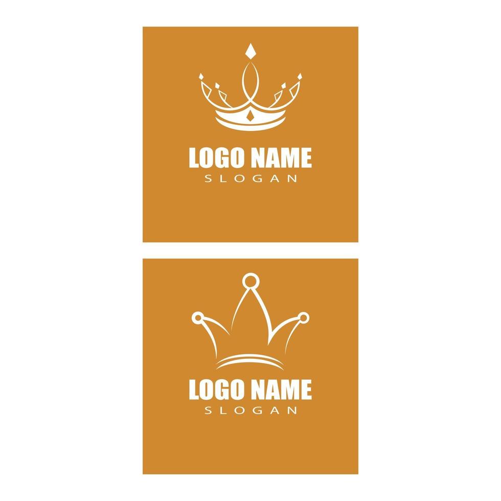 Diseño de ilustración de icono de vector de plantilla de logotipo de corona
