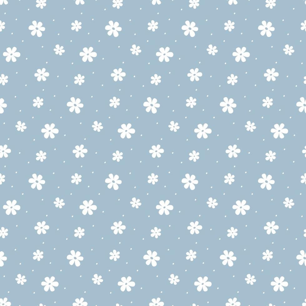 Simple naive seamless pattern white daisies flowers vector