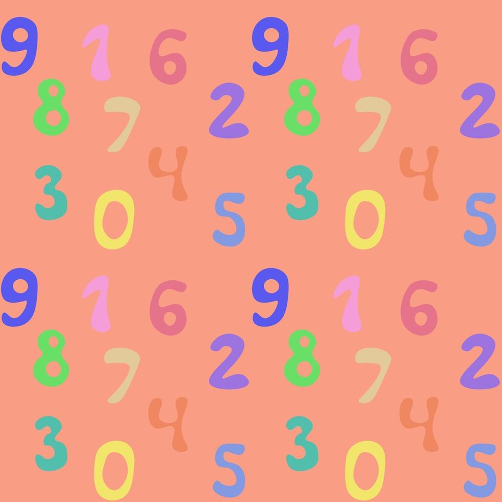 Seamless repeating pattern with numbers vector