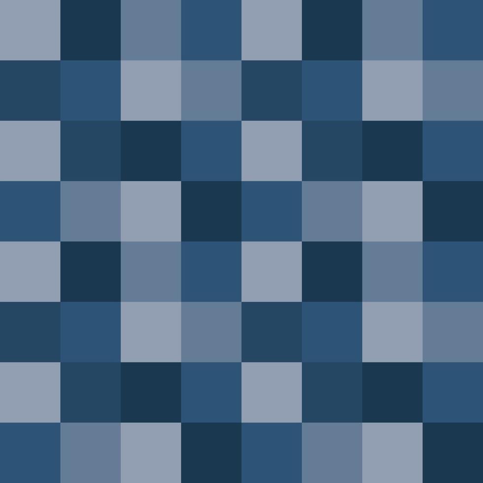Seamless repeating pattern of squares in different shades of blue vector