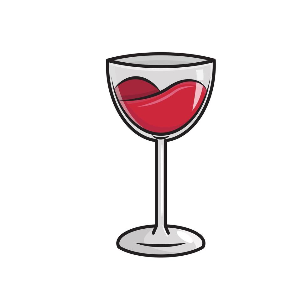 glass of red wine illustration vector