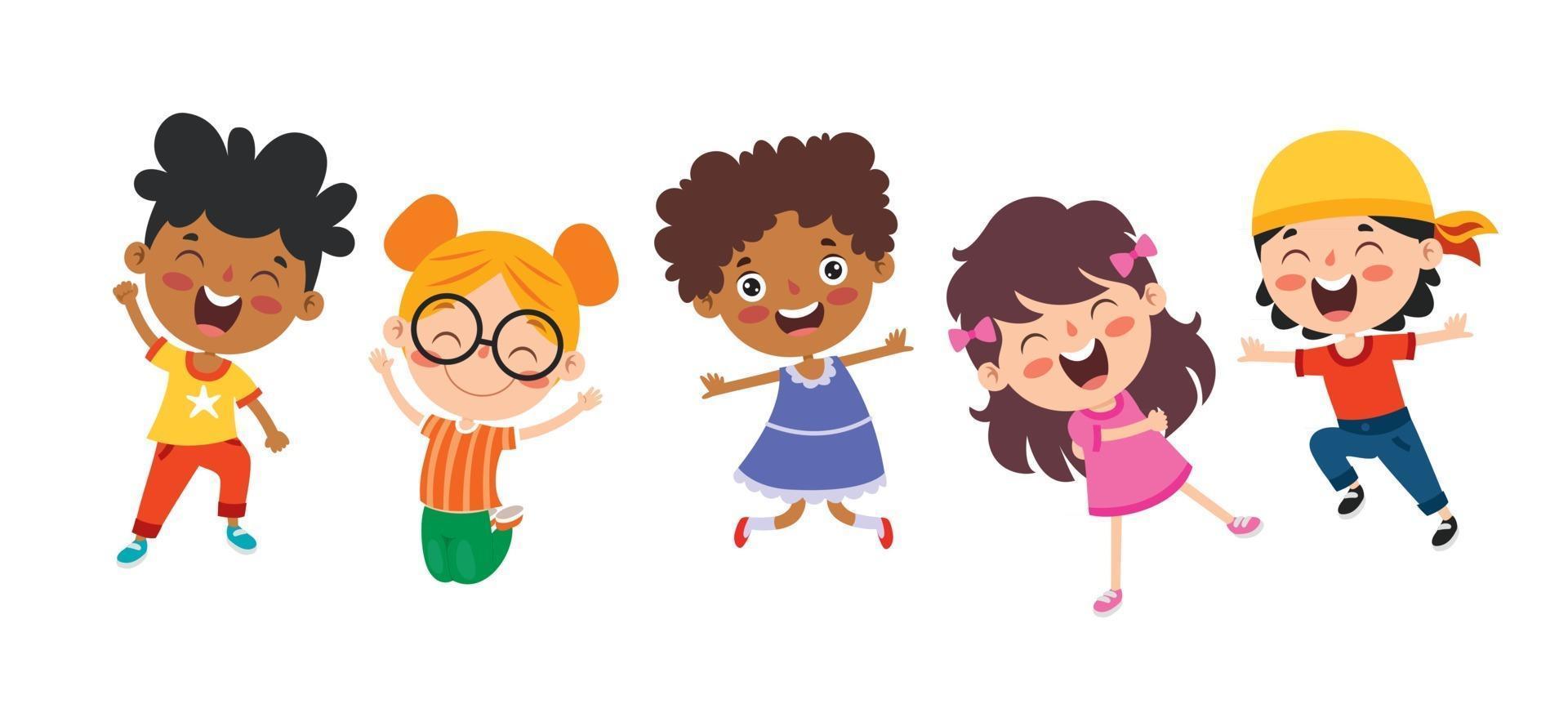 Happy Multi Ethnic Kids Playing Together vector