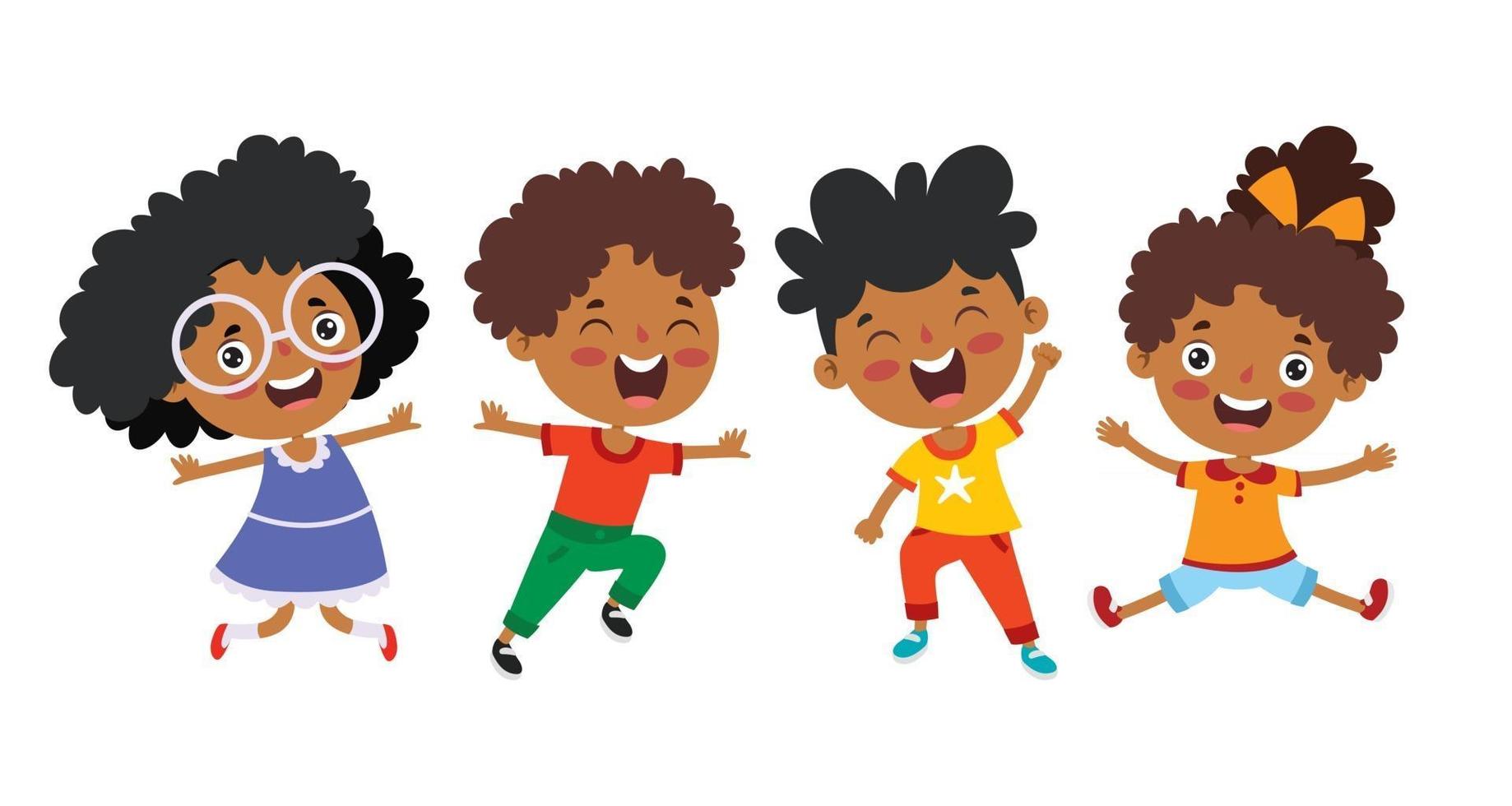 Happy Multi Ethnic Kids Playing Together vector