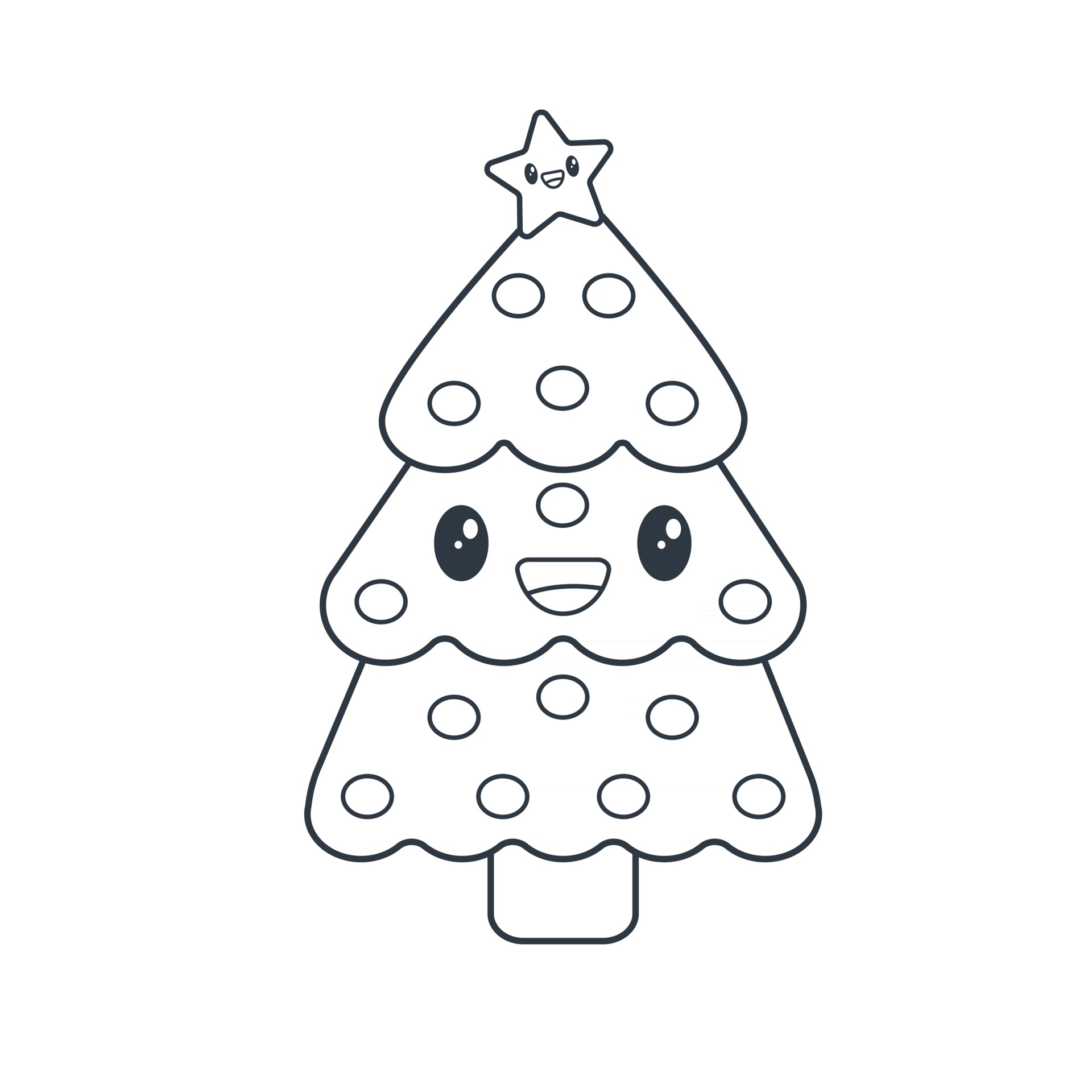 HOW TO DRAW CHRISTMAS TREE KAWAII EASY AND BEAUTIFUL - Drawing to