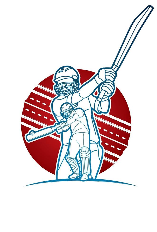 Silhouette Cricket Player Sport Action vector