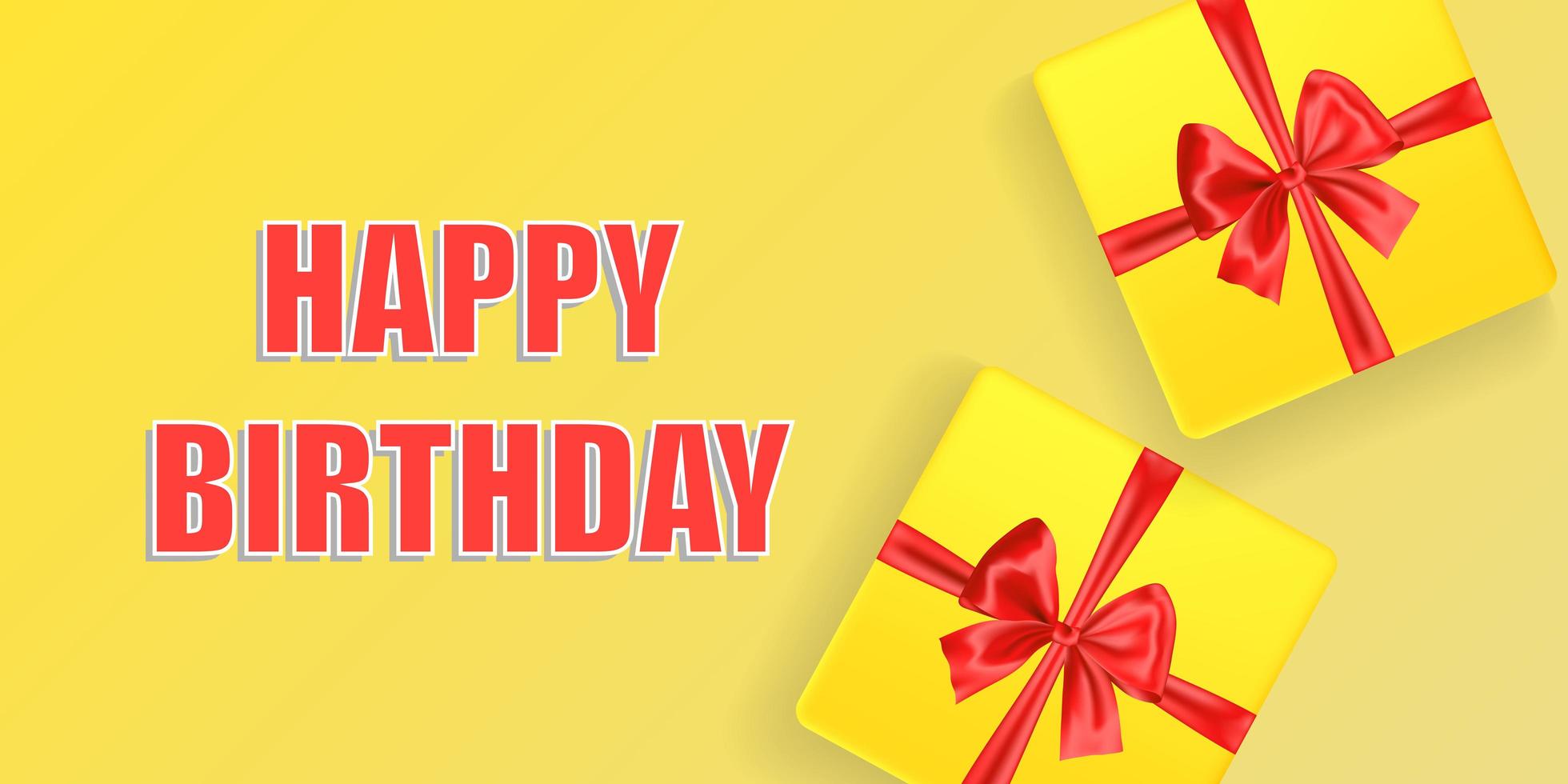 Happy Birthday card template with gifts vector