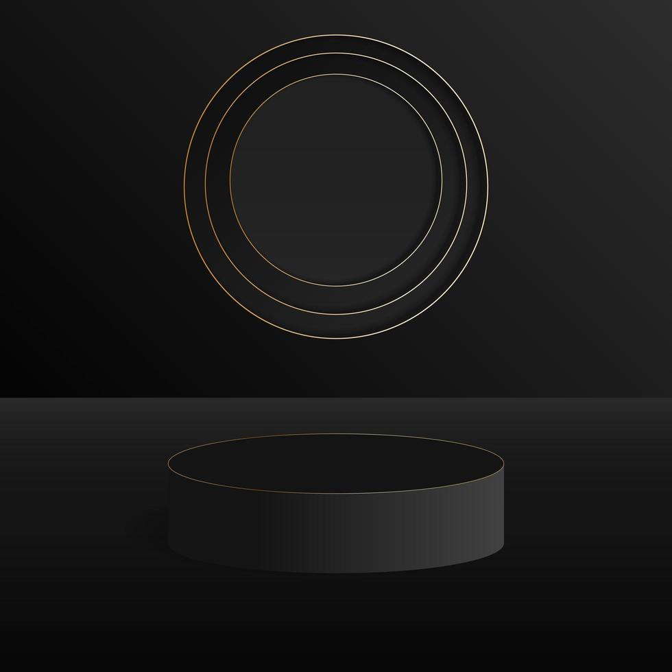 Empty black podium for display product vector