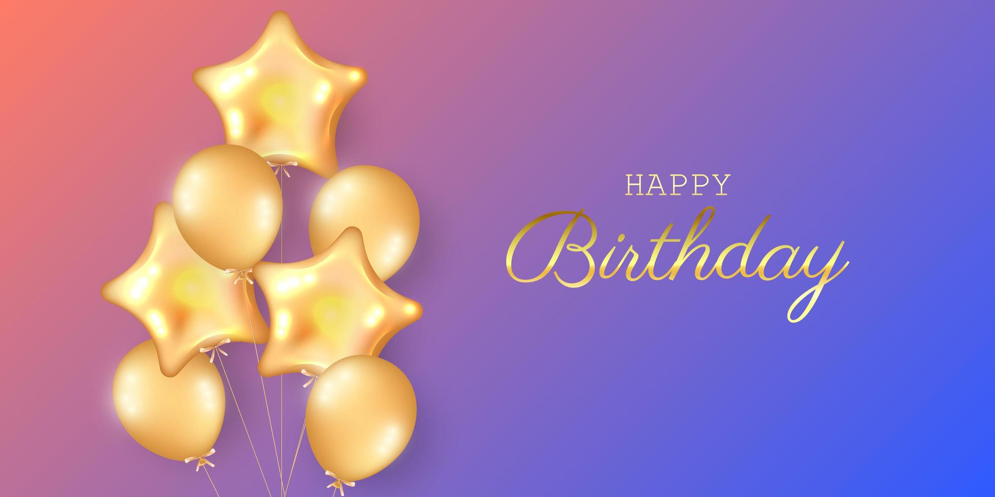 Birthday festive background with helium balloons vector