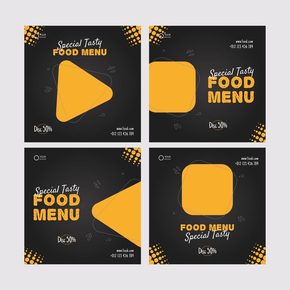 Tasty Food Social Media Post vector