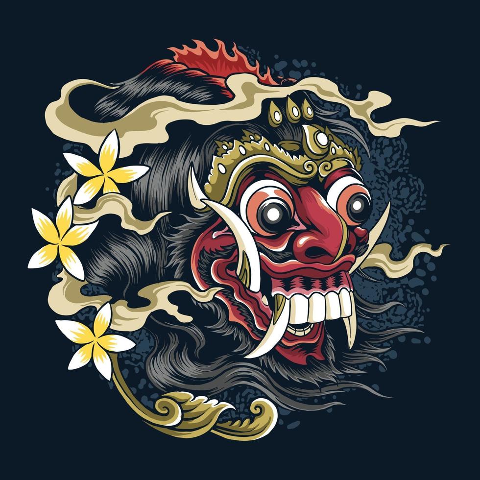 máscaras diablo bali indonesia cultura y tradiciones balinesas vector