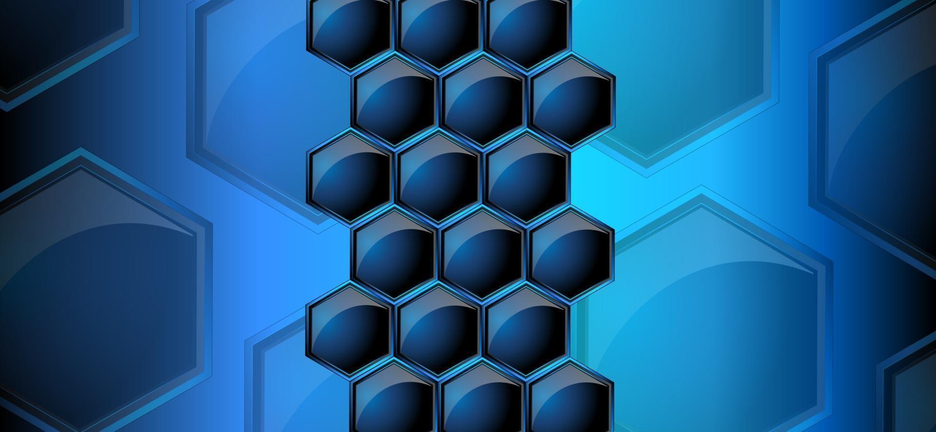 Vector image of honeycombs in neon blue color