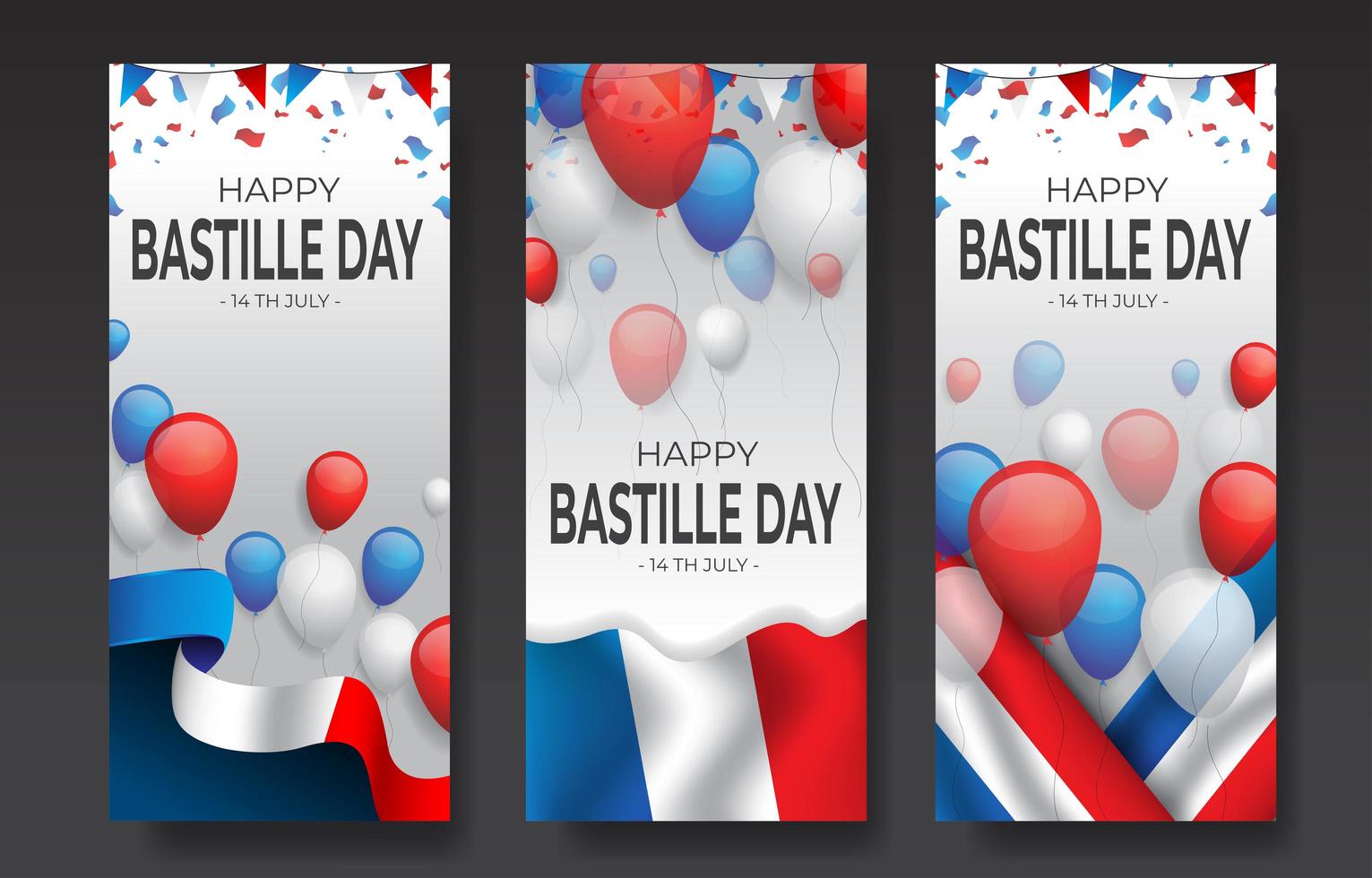 Bastille Day Day Banner Concept vector