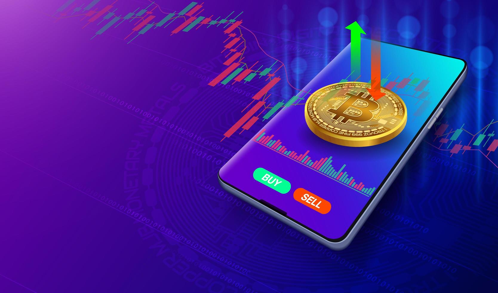 Bitcoin Trading Market for Cryptocurrencies 2404881 Vector Art at Vecteezy