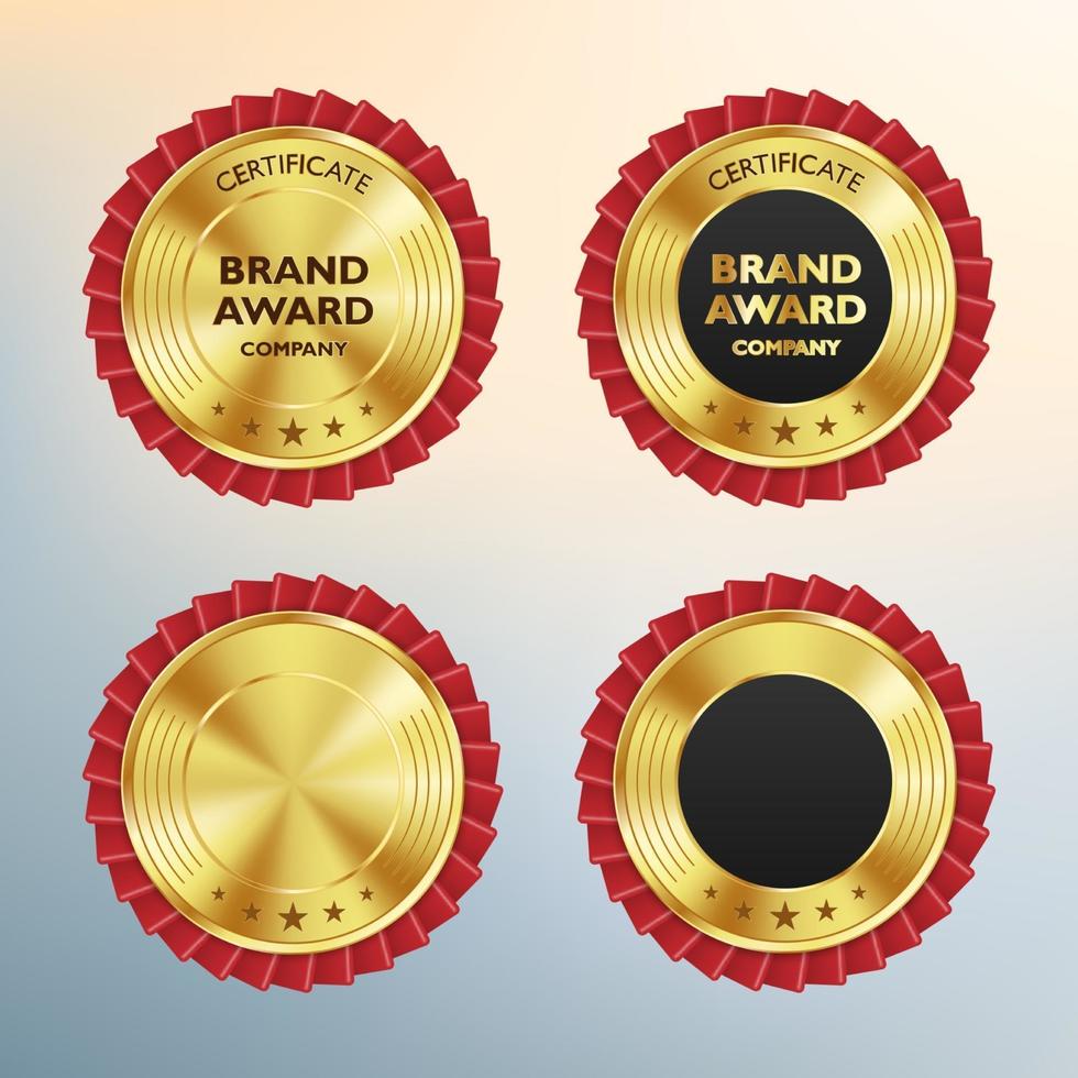 Luxury gold badges and labels premium quality product vector illustration