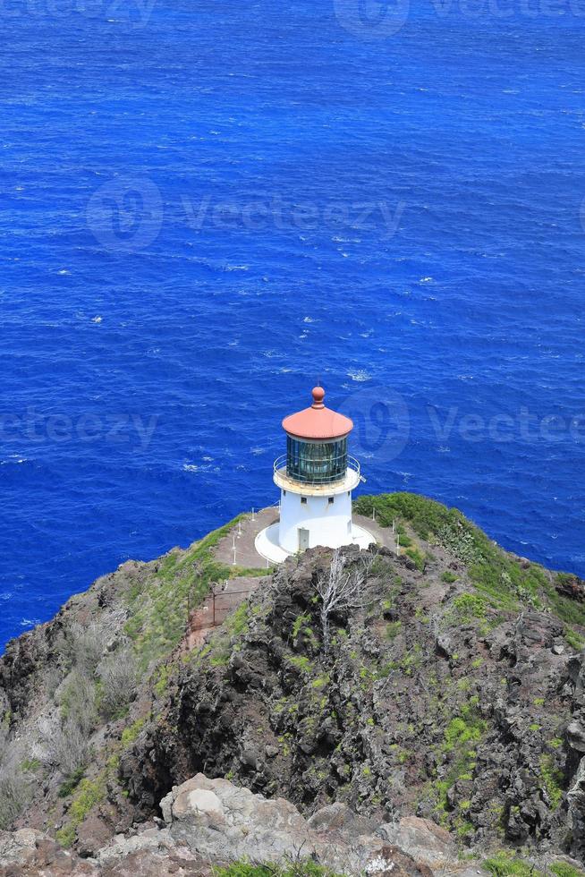 Faro de makapuu en oahu, hawai foto