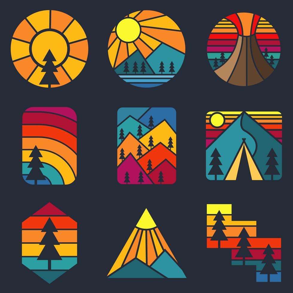 Mountain retro vector illustration