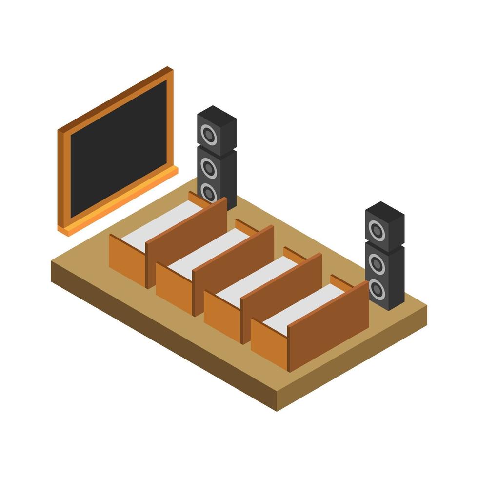 Isometric Cinema Room vector