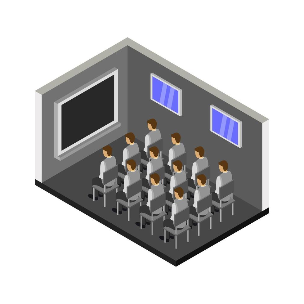 Isometric Cinema Room vector