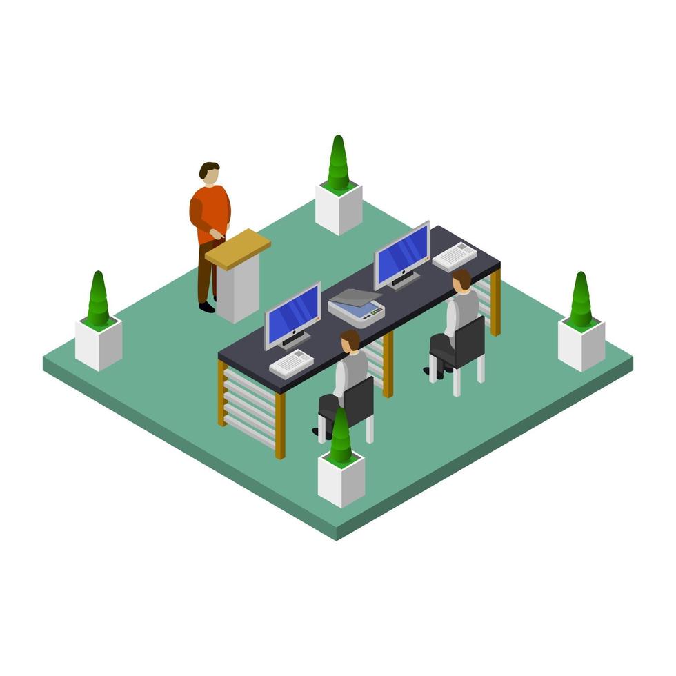 Isometric Conference Room vector