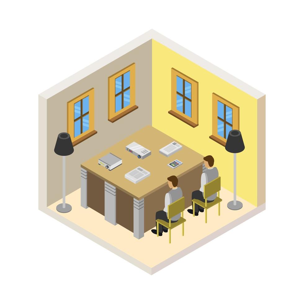 Isometric Conference Room vector