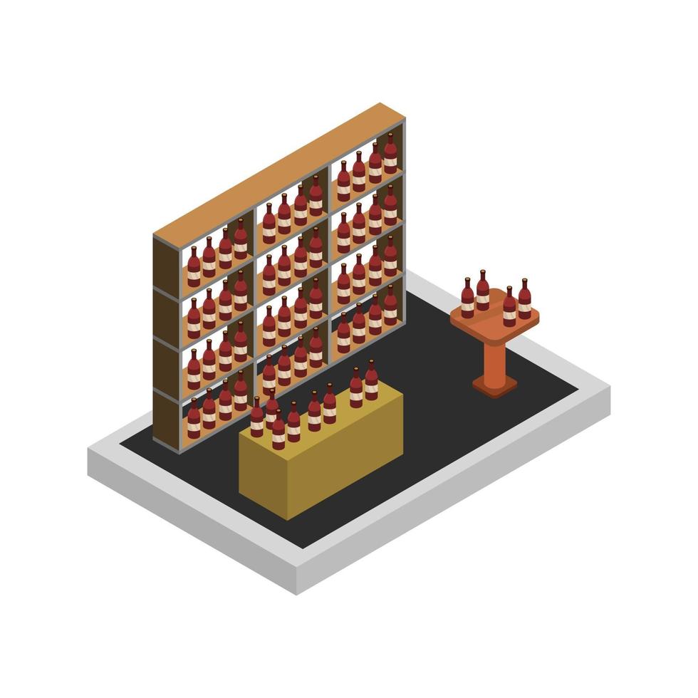 bodega isométrica vector