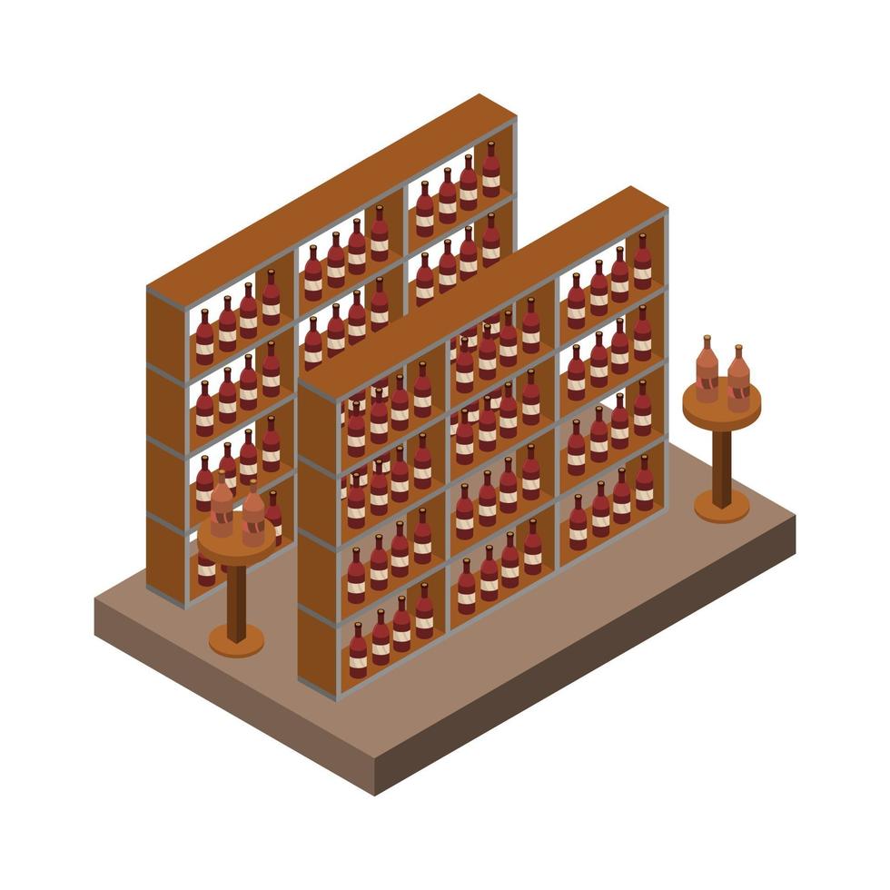 Isometric Wine Cellar vector