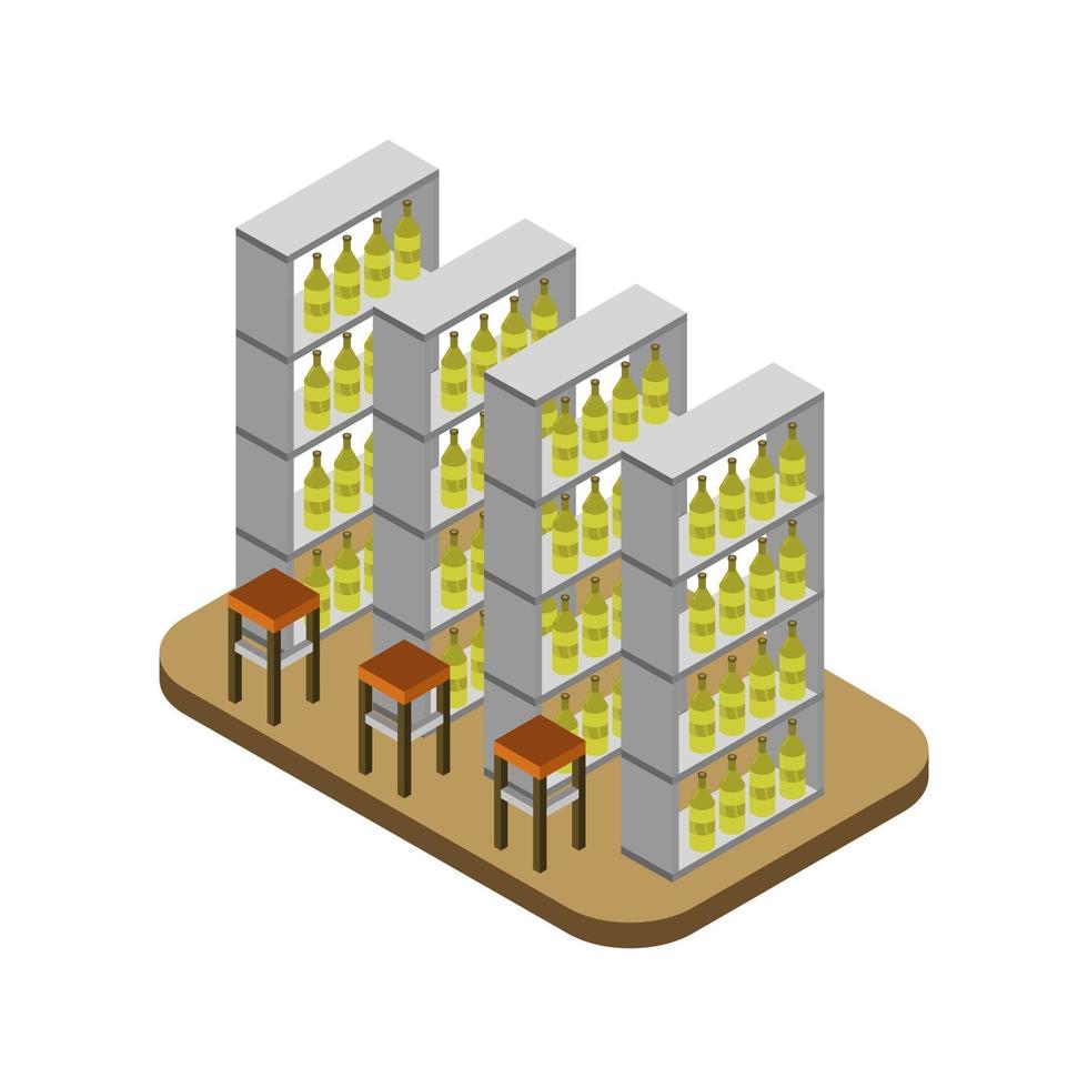 Isometric Wine Cellar vector