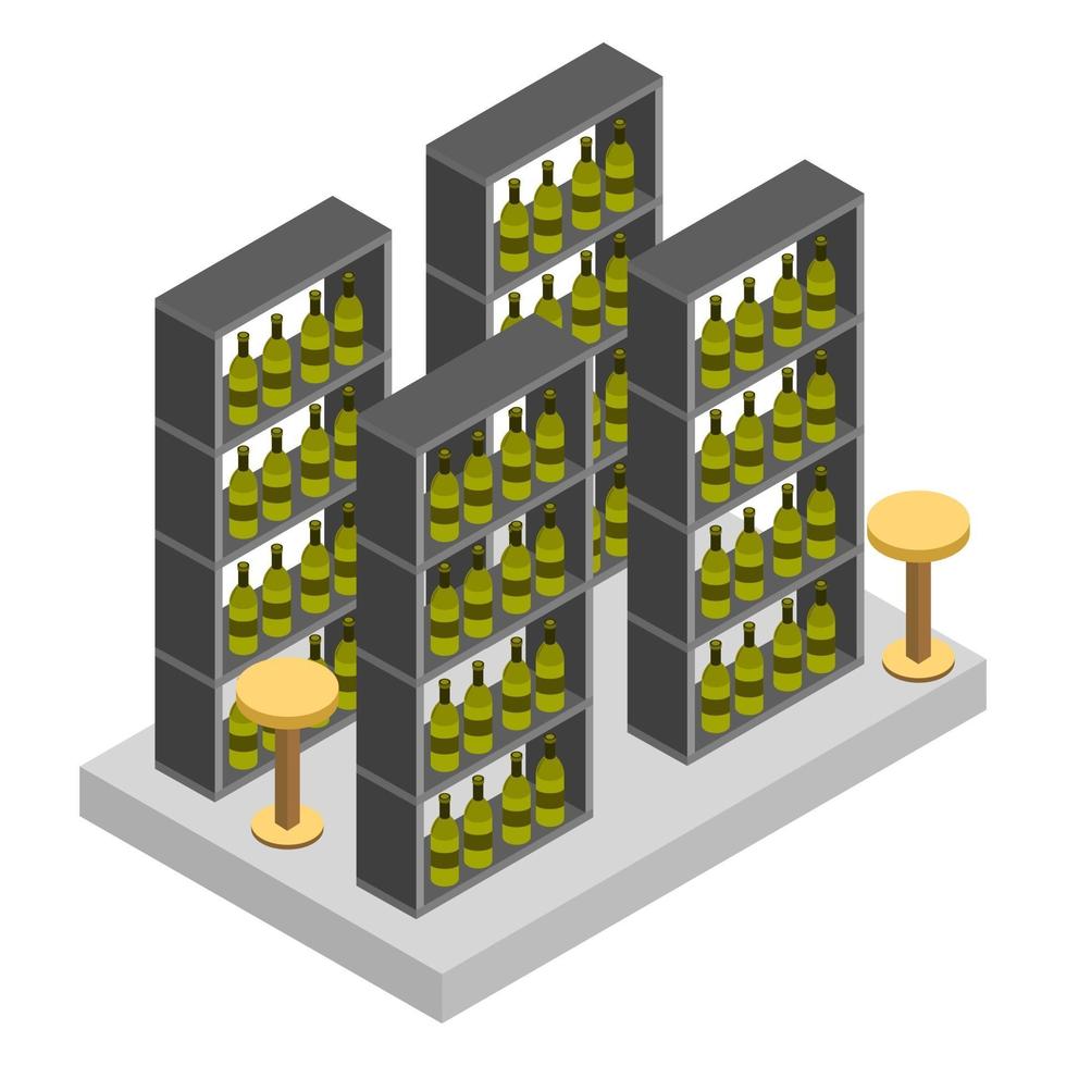 Isometric Wine Cellar vector