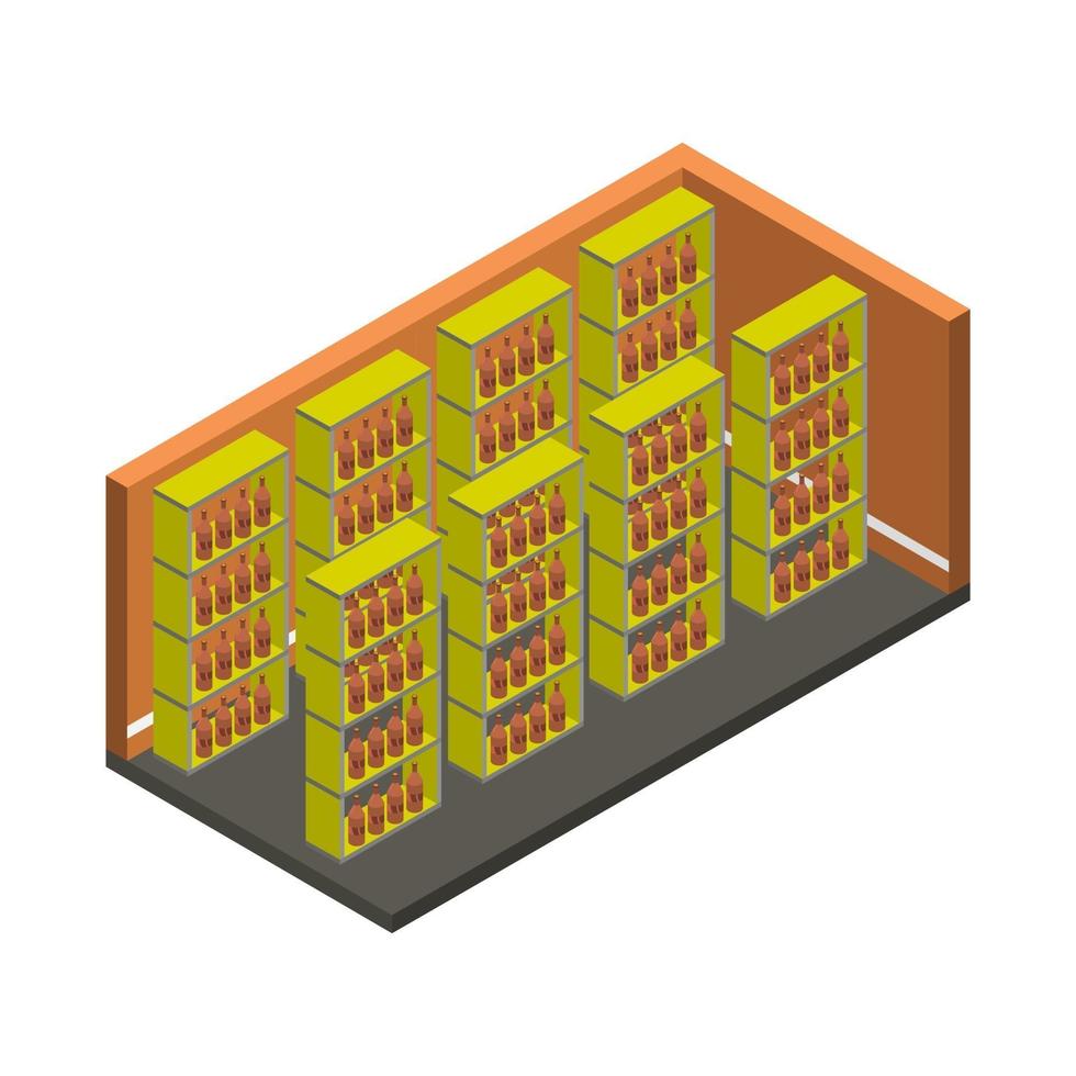 Isometric Wine Cellar Room vector