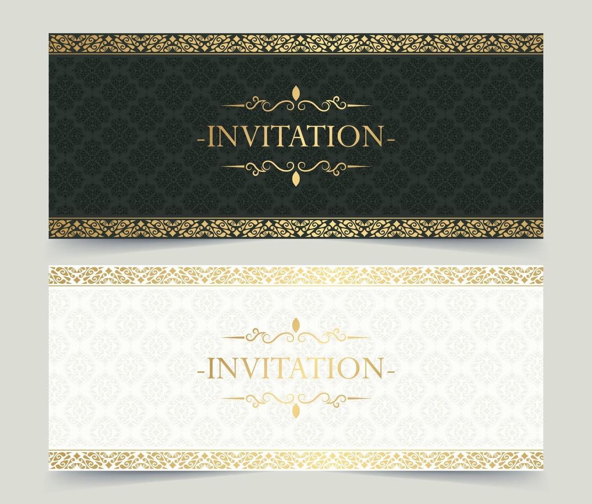 luxury invitation background style line border vector