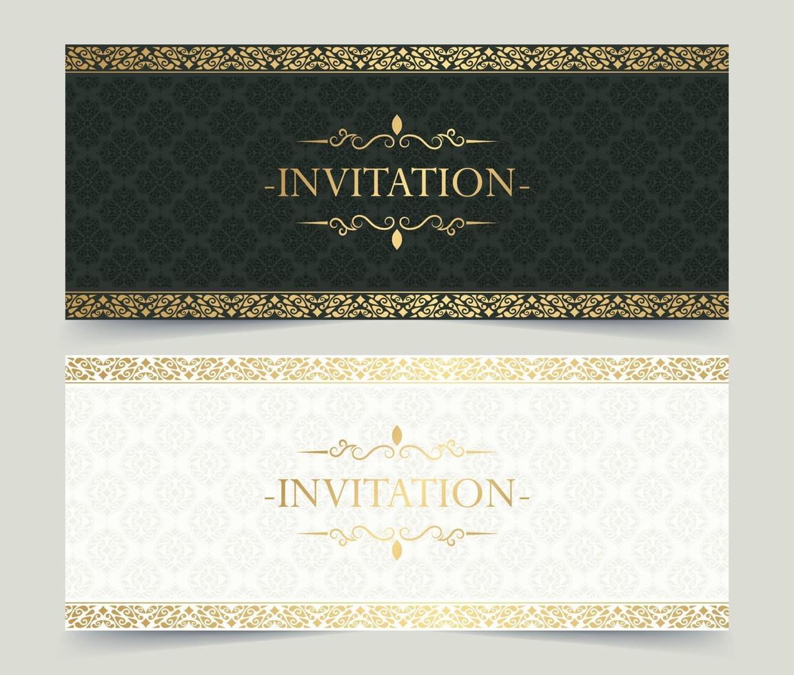 borde de línea de estilo de fondo de invitación de lujo vector