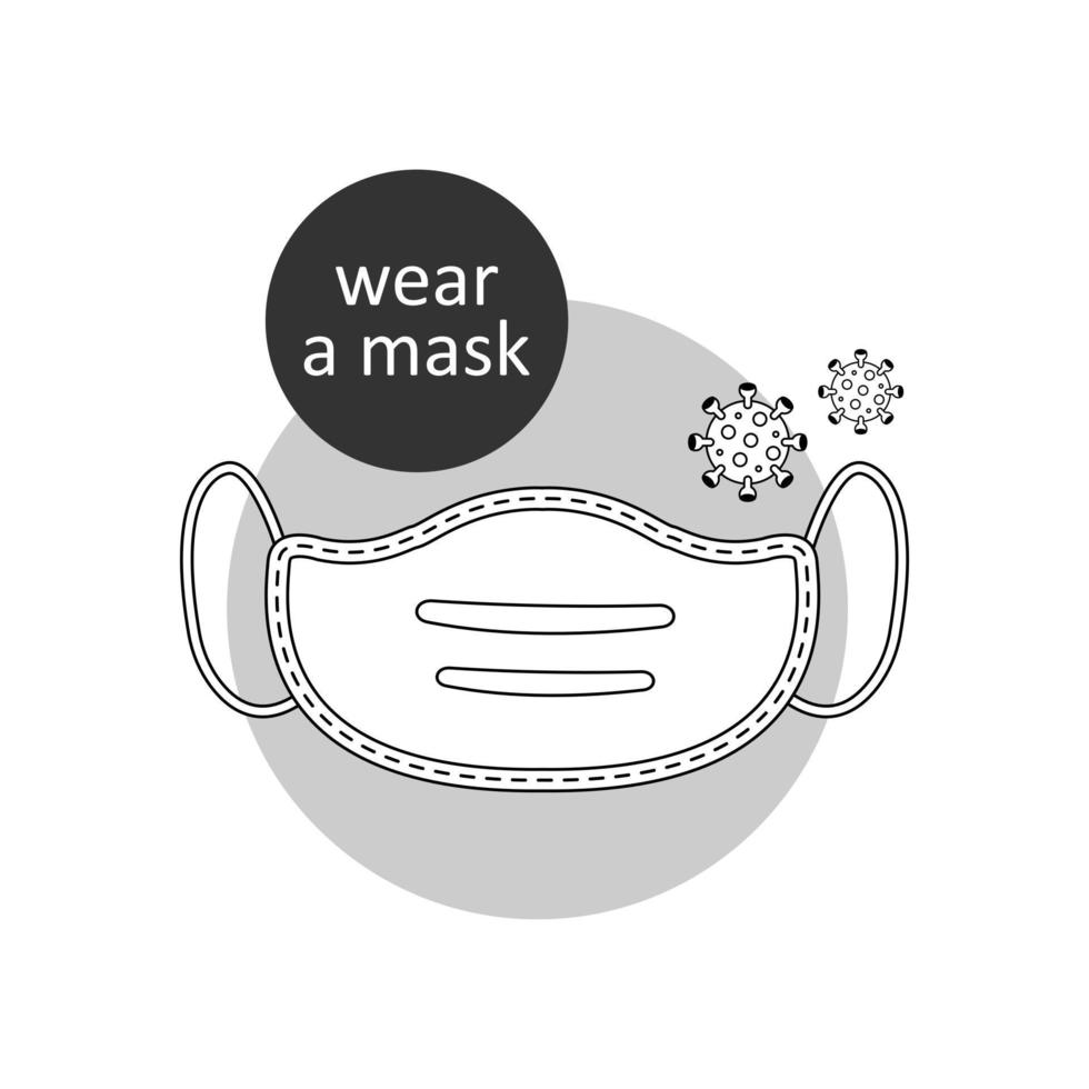 Wearing mask for Coronavirus Prevention sign vector