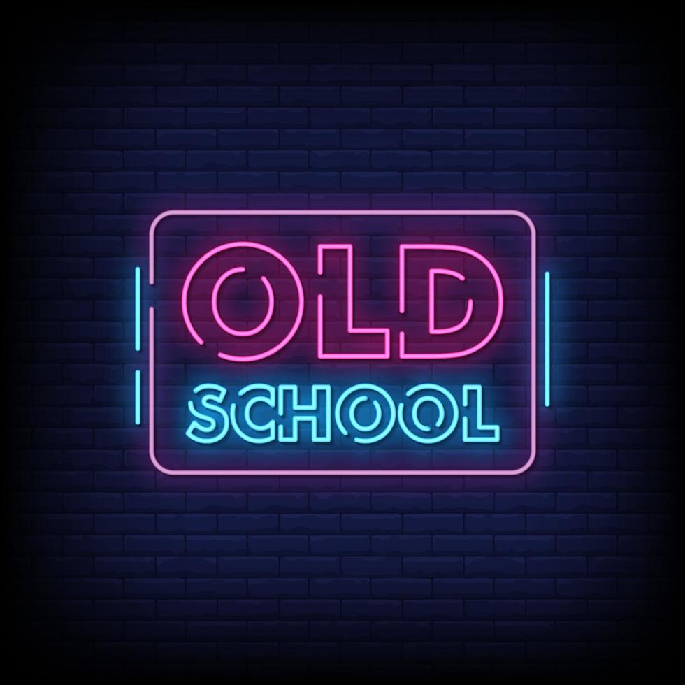 Old School Neon Signs Style Text Vector