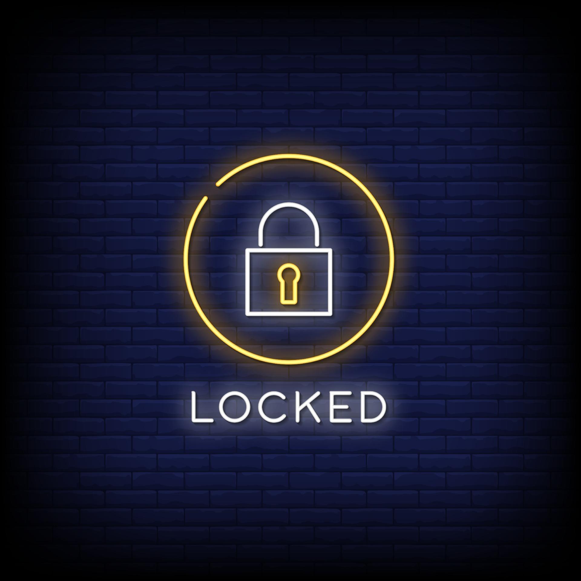 Locked Neon Signs Style Text Vector 2405324 Vector Art at Vecteezy