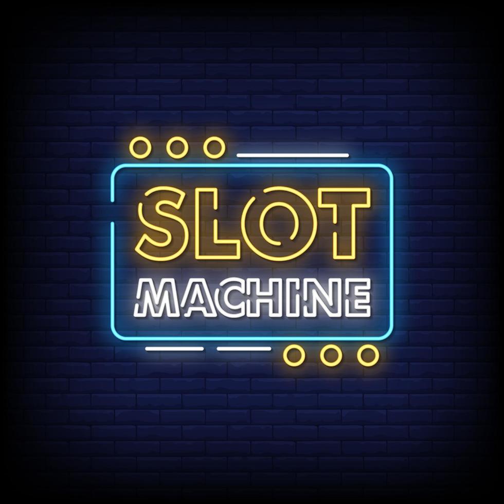 Slot Machine Neon Signs Style Text Vector