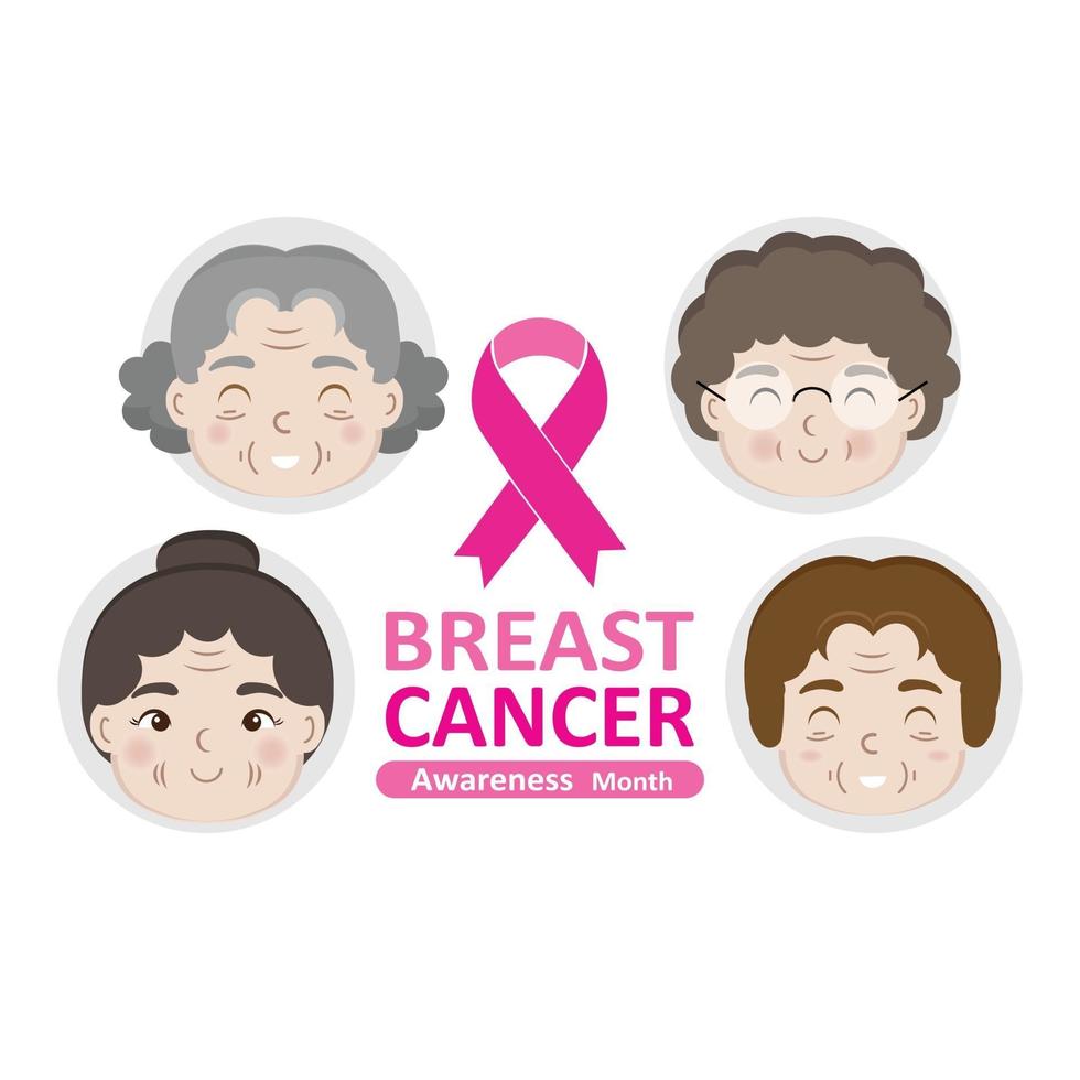 mes nacional de concientización sobre el cáncer de mama vector