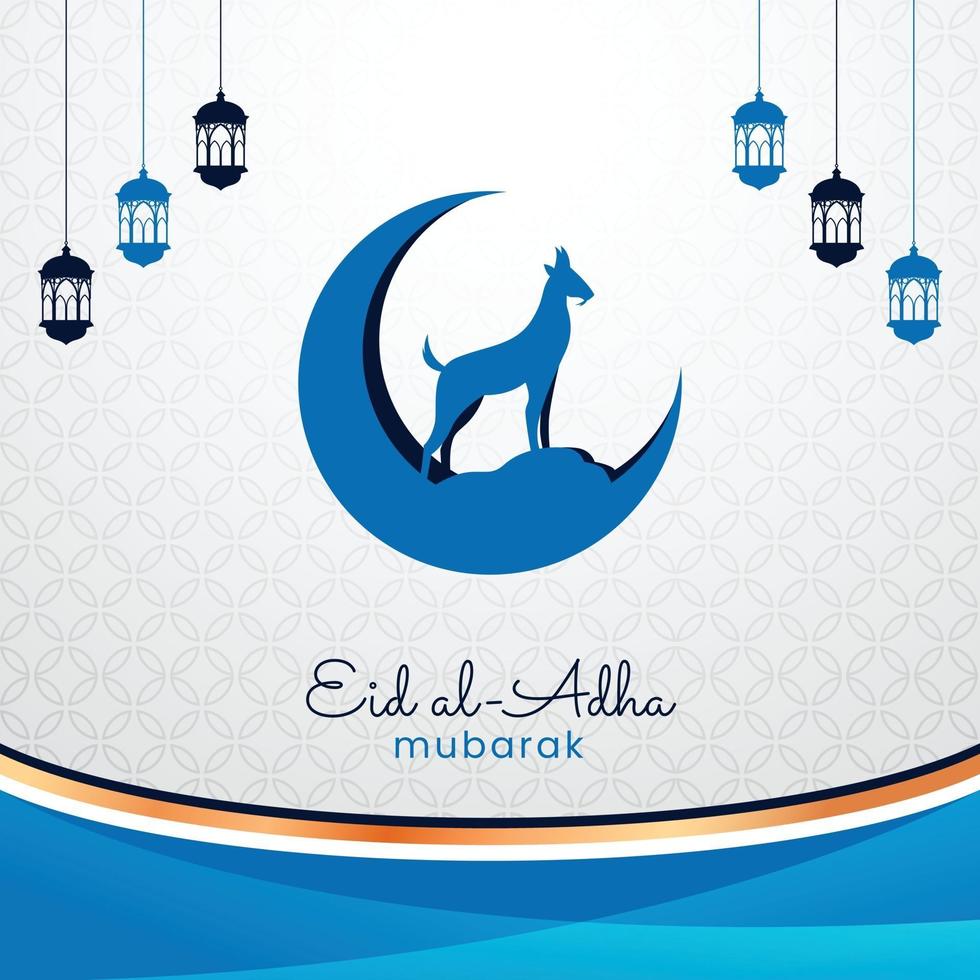 square islamic banner Illustration eid al adha for social media posts vector