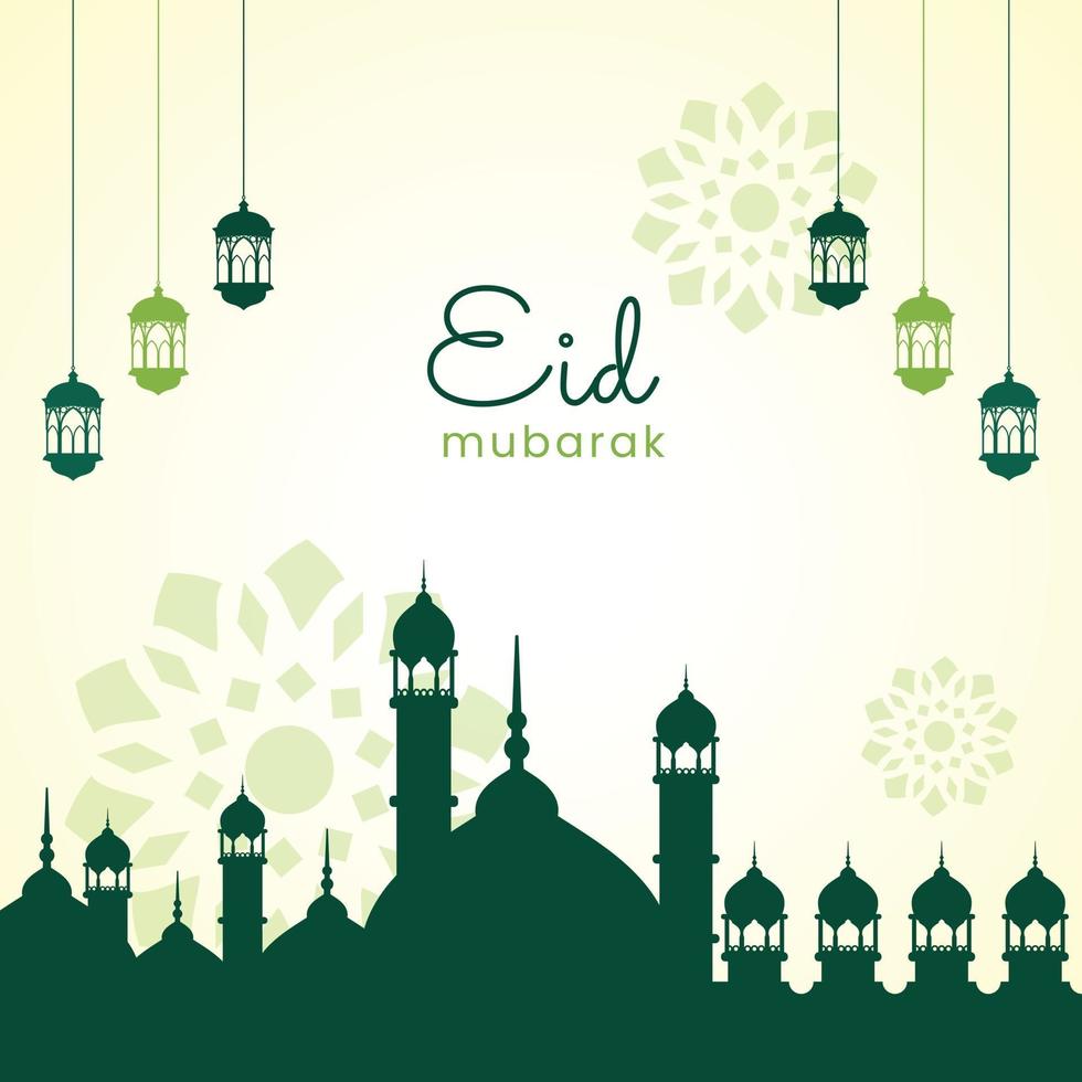 islamic square banner Illustration eid al fitr for social media posts vector