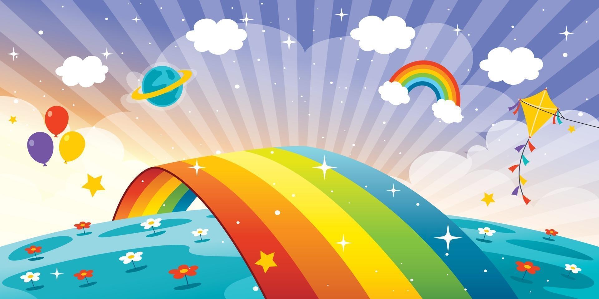 Concept Of A Colorful Rainbow vector