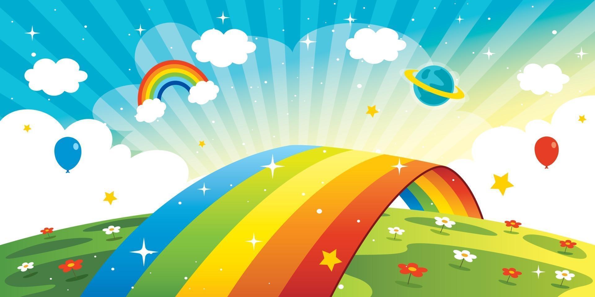 Concept Of A Colorful Rainbow vector