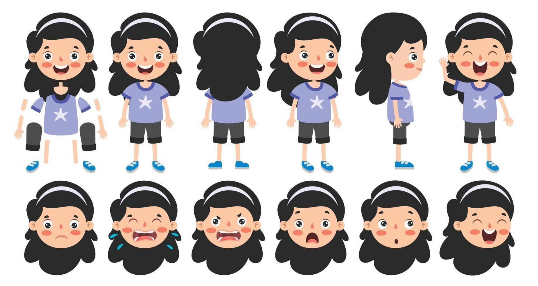 Cartoon Character Design For Animation vector
